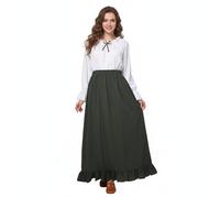 BPURB Costume medievale rinascimentale da donna contadino vittoriano con spalle scoperte camicetta top gonna manica lunga abito vintage