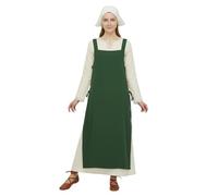 BPURB Grembiule medievale da donna, stile vichingo, grembiule da pirata con lacci laterali, costume da contadina, Verde, M