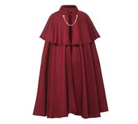 BPURB Mantello da cavaliere medievale rinascimentale per uomo, costume steampunk, unisex, per Halloween, cosplay, feste gotiche, Rosso vinaccia, Taglia unica