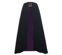 BPURB Mantello Lungo Unisex per Halloween, Natale, vampiri, Feste, Adulti, Mantello Lungo in Pelle Scamosciata, Nero-Viola, M