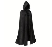 BPURB Mantello medievale con cappuccio per uomo e donna, mantello rinascimentale con cappuccio, per Halloween, strega, vampiro, costume per cosplay (120 cm)