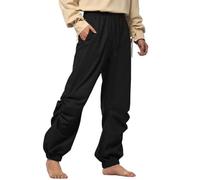 BPURB Pantaloni da pirata da uomo Vintage Medievale Rinascimento Lounge Costume allentato Elastico in vita Pantaloni Vichingo Navigator Pantaloni, Nero , L