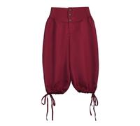 BPURB Pantaloni Uomo da Vichingo medievali rinascimentali Vitello-Lunghezza Larp Pirata Cosplay Costumi Posteriore con Lacci Pantaloncini