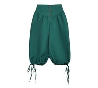 BPURB Pantaloni Uomo da Vichingo medievali rinascimentali Vitello-Lunghezza Larp Pirata Cosplay Costumi Posteriore con Lacci Pantaloncini