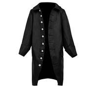 BPURB Ragazzi Gotico Medievale Tailcoat Cappotto Steampunk Vittoriano Frock Coat Coloniale Giacca Storica per Bambini (L, Nero)