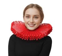 BPURB Renaissance Elisabethan Ruff Collare Collo Volant Collare Clown Collari (Rosso)
