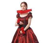 BPURB Renaissance Tudor Queen Elisabethan Dickens Collare Collare e Polso Volant Polso Set Clown Choker Collare Collare