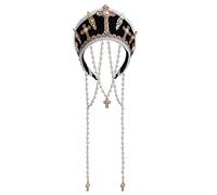 BPURB Rinascimento medievale Tudor Queen Headpiece per donna Anna Bolena Fascia Elizabettiano Royal Coronet Hood Tiara Hat