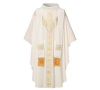 BPURB Sacerdoti cattolici Chasuble misurino chiesa celebrante padre fiera vestita con stola, bianco, Taglia unica