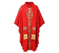 BPURB Sacerdoti cattolici Chasuble misurino chiesa celebrante padre fiera vestita con stola, Colore: rosso, Taglia unica