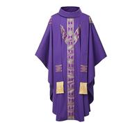BPURB Sacerdoti cattolici Chasuble misurino chiesa celebrante padre fiera vestita con stola, Lilla, Taglia unica