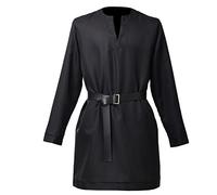 BPURB, tunica medievale da uomo con maniche lunghe, per cavaliere, guerriero vichingo, con cintura, per pirata, LARP, cosplay, costume, Nero, taglia L