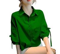 BPVCMHOS Camicia Busse Pulla di Langere Pultiche per Donne Cappore Casuali Cusche Cusso di Abbigliamento-Verde-M