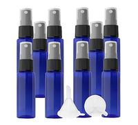 BPZXL 10 Pezzi 20ml Blu plastica flacone spray Piccolo Flacone Spray Con Sprayer Nero per Nebbia Riutilizzabile Portatile, Bottiglia di Profumo, Cosmetica, Viaggio