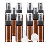 BPZXL 10 Pezzi 20ml Marrone plastica flacone spray Piccolo Flacone Spray Con Sprayer Nero per Nebbia Riutilizzabile Portatile, Bottiglia di Profumo, Cosmetica, Viaggio