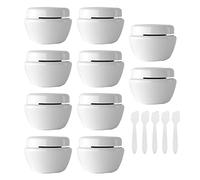 BPZXL 10 Pezzi 5ml Plastica Crema Barattoli Vasetto con Nastro D'argento Coperchio Viaggio Contenitore Cosmetico Stoccaggio di Viaggi Maschera Crema Campione Balsamo Labbra