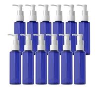 BPZXL 12 Pezzi 100ml Blu plastica flacone Vuoti da Bottiglie con Pompa Flaconi di Lozione, per riempire lozioni, shampoo, saponi per il corpo e trucchi, ecc.