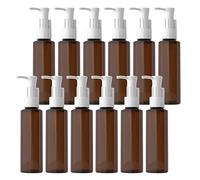 BPZXL 12 Pezzi 100ml Marrone plastica flacone Vuoti da Bottiglie con Pompa Flaconi di Lozione, per riempire lozioni, shampoo, saponi per il corpo e trucchi, ecc.