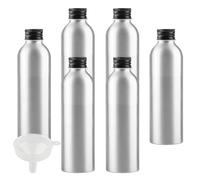 BPZXL 12 Pezzi 200 ml Bottiglia in alluminio argento con tappo a vite in Alluminio Nero per Cosmetico Bagno Hotel la Cucina e il Lozione Corpo Doccia Shampoo Gel Dispenser Viaggio