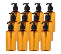 BPZXL 12 Pezzi 200ml Marrone plastica flacone Vuoti da Bottiglie con Pompa Flaconi di Lozione, per riempire lozioni, shampoo, saponi per il corpo e trucchi, ecc.