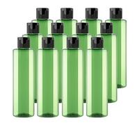 BPZXL 12 Pezzi 250 ml Verde plastica vuota ricaricabili da viaggio bottiglie vuote con Tappo Flip Top Nero per shampoo, creme lozioni, balsamo