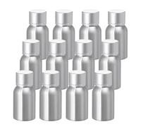 BPZXL 12 Pezzi 30ml Argento Alluminio con Argento Coperchio a Vite in Alluminio Flacone per Bottiglia, Cosmetica, Viaggio Riutilizzabile