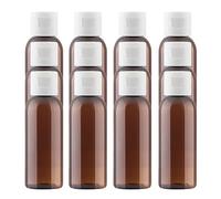 BPZXL 12 Pezzi 50 ml Marrone plastica vuota ricaricabili da viaggio bottiglie vuote con Tappo Flip Top Nero per shampoo, creme lozioni, detergente per il viso o altri cosmetici cremosi poiché.