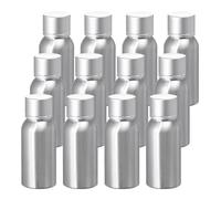 BPZXL 12 Pezzi 50ml Argento Alluminio con Argento Coperchio a Vite in Alluminio Flacone per Bottiglia, Cosmetica, Viaggio Riutilizzabile