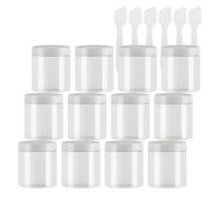 BPZXL 12 Pezzi 80ml Trasparente Plastica Crema Barattoli Vasetto con coperchio Bianco Barattoli Cosmetico Contenitore per per Crema Balsamo Labbra Campione