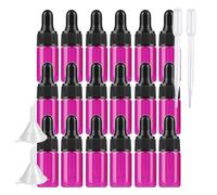BPZXL 20 Pezzi 3 ml Vetro Piccolo Rosa rossa Bottiglie Contagocce, Vuoto Rosa rossa Flaconi con Pipetta Contagocce, per Aromaterapia Olio Essenziale
