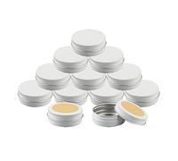 BPZXL 24 Pezzi Rotonda Contenitore in Alluminio da 30ml Bianco con Tappo a Vite Vaso Barattolo Cosmetico Contenitori per Balsamo DIY Labbra Cosmetici Candele