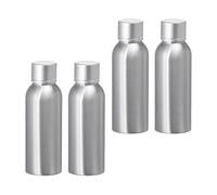 BPZXL 4 Pezzi 100ml Argento Alluminio con Argento Coperchio a Vite in Alluminio Flacone per Bottiglia, Cosmetica, Viaggio Riutilizzabile