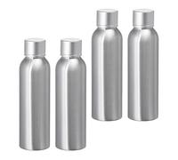 BPZXL 4 Pezzi 120ml Argento Alluminio con Argento Coperchio a Vite in Alluminio Flacone per Bottiglia, Cosmetica, Viaggio Riutilizzabile