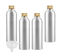 BPZXL 4 Pezzi 200 ml Bottiglia in alluminio argento con tappo a vite in Alluminio Oro per Cosmetico Bagno Hotel la Cucina e il Lozione Corpo Doccia Shampoo Gel Dispenser Viaggio