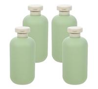 BPZXL 4 Pezzi 300 ml Verde plastica vuota ricaricabili da viaggio bottiglie vuote con tappo a scatto per shampoo, creme lozioni, balsamo