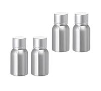 BPZXL 4 Pezzi 30ml Argento Alluminio con Argento Coperchio a Vite in Alluminio Flacone per Bottiglia, Cosmetica, Viaggio Riutilizzabile
