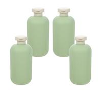 BPZXL 4 Pezzi 500 ml Verde plastica vuota ricaricabili da viaggio bottiglie vuote con tappo a scatto per shampoo, creme lozioni, balsamo