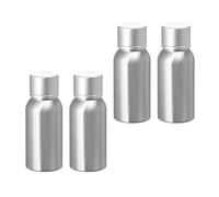 BPZXL 4 Pezzi 50ml Argento Alluminio con Argento Coperchio a Vite in Alluminio Flacone per Bottiglia, Cosmetica, Viaggio Riutilizzabile