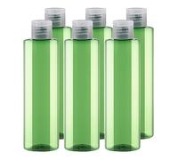 BPZXL 6 Pezzi 250 ml Verde plastica vuota ricaricabili da viaggio bottiglie vuote con Tappo Flip Top Trasparente per shampoo, creme lozioni, balsamo