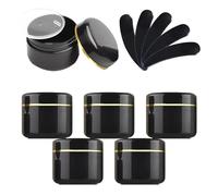 BPZXL 6 Pezzi Nero Vuoti 250ml Vasetti di Plastica Barattolo Cosmetici con Nastro D'Oro Coperchio Viaggio Contenitore Cosmetico per Balsamo Labbra Campione Crema