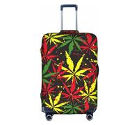 bqabhu Ankh - Copertura per valigia, con simbolo egiziano, protezione elastica per valigie, alla moda, Foglie di Cannabis, S, Copertura per bagagli