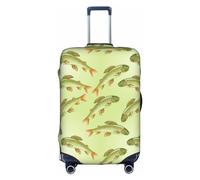 bqabhu Artisoo - Copertura per valigia, con pittura a olio, elastica, alla moda, Pesce Predatore Salmone Temolo, L, Copertura per bagagli