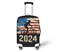 bqabhu Blue Butterfly Moon Protezione Bagagli Impermeabile Anti Polvere Valigia Manica per Valigie Con Ruote Anti-Graffio Copertura Bagagli, Bandiera americana-1, S fits 18-21 inch Suitcase, Copertura