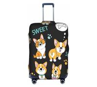 bqabhu Copertura della valigia dei bagagli delle stampe variopinte della zampa, coperture eleganti della valigia dei bagagli di protezione estensibile, Carino Cani Corgi, L, Copertura per bagagli