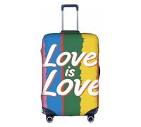 bqabhu Copertura per bagagli a scacchi marrone Lavabile Copertura per valigie antigraffio a scacchi Copertura protettiva per bagagli Elastica Identificare, Amore arcobaleno, L fits 25-28 inch Suitcase