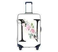 bqabhu Copertura per bagagli con lettera A-Y, bianca, elastica, lavabile, elasticizzata, antigraffio, per bambini e adulti, Fiore Lettera N, XL (for 29-32 Inch Luggage), Copertura per bagagli