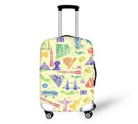 bqabhu Copertura per bagagli da viaggio con texture marmorizzata rosa - Protezione per valigia da donna, elastica e portatile, copertura antipolvere, Architettura Viaggi, M fits 22-24 inch Suitcase
