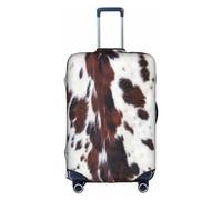 bqabhu Copertura per valigia con stampa di chihuahua-cane e zampa, protezione elastica per bagagli elegante, Longhorn Pelle bovina bianca con macchie nere e marroni, M, Copertura per bagagli