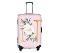 bqabhu Flower Lette A-Y - Copertura per bagagli elastica, lavabile, elasticizzata, antigraffio, per bambini e adulti, colore: rosa, Fiore Lettera N, XL (for 29--32 inch luggage), Copertura per bagagli