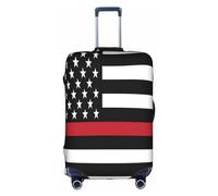 bqabhu Welsh Corgi - Copertura per valigia, con stelle e osso, protezione elastica per valigie, elegante, Bandiera della linea rossa dei vigili del fuoco Usa, L, Copertura per bagagli